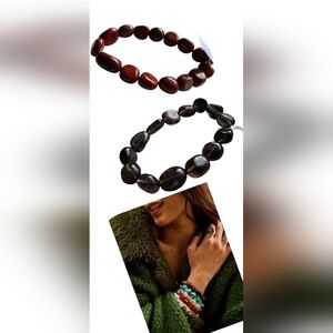 FREE PEOPLE,  Crystal Stretch Energy Stone Bracelets, Set of 2 - NEW!